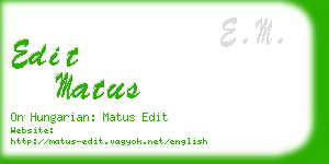 edit matus business card